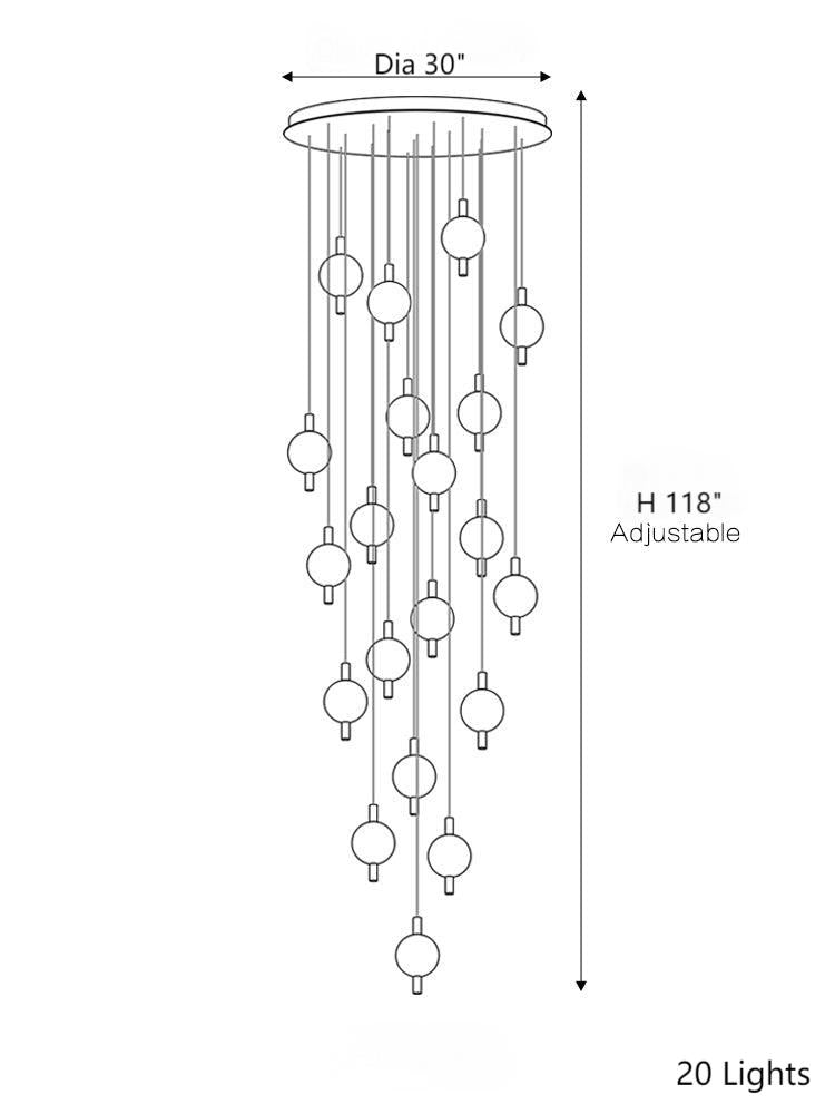bubble ball chandelier