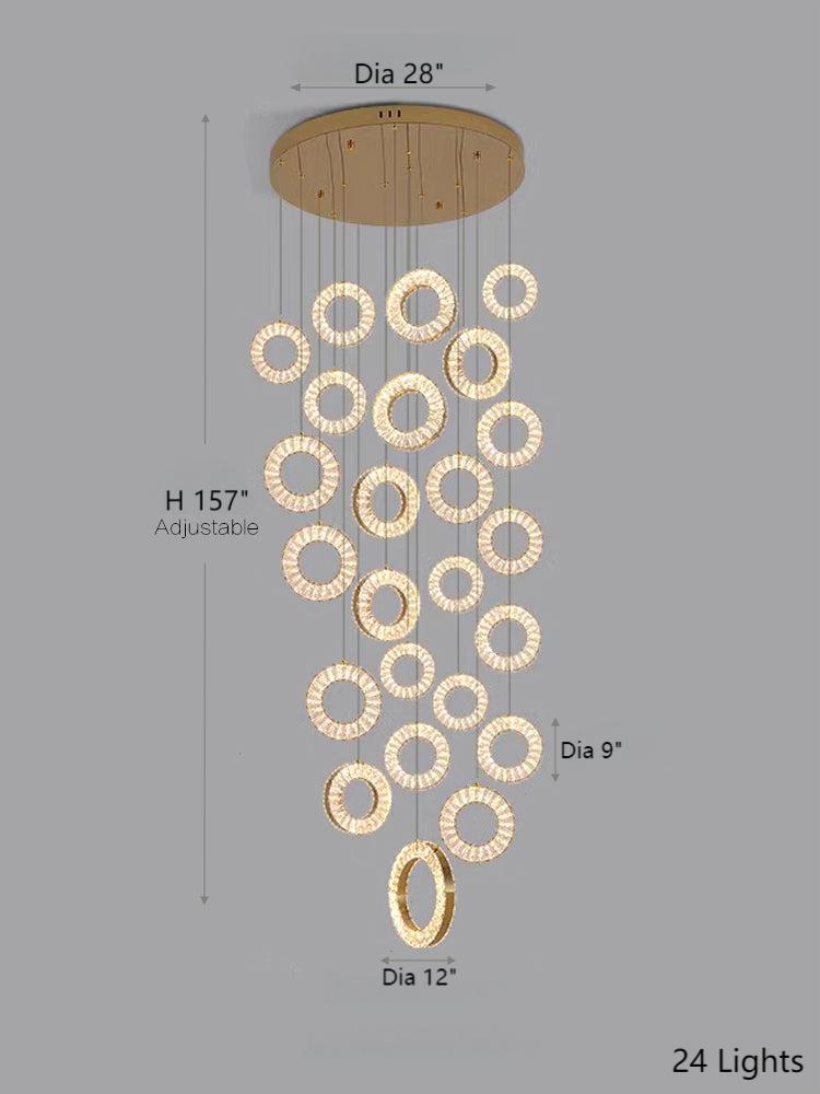 Crystal chandelier for staircase