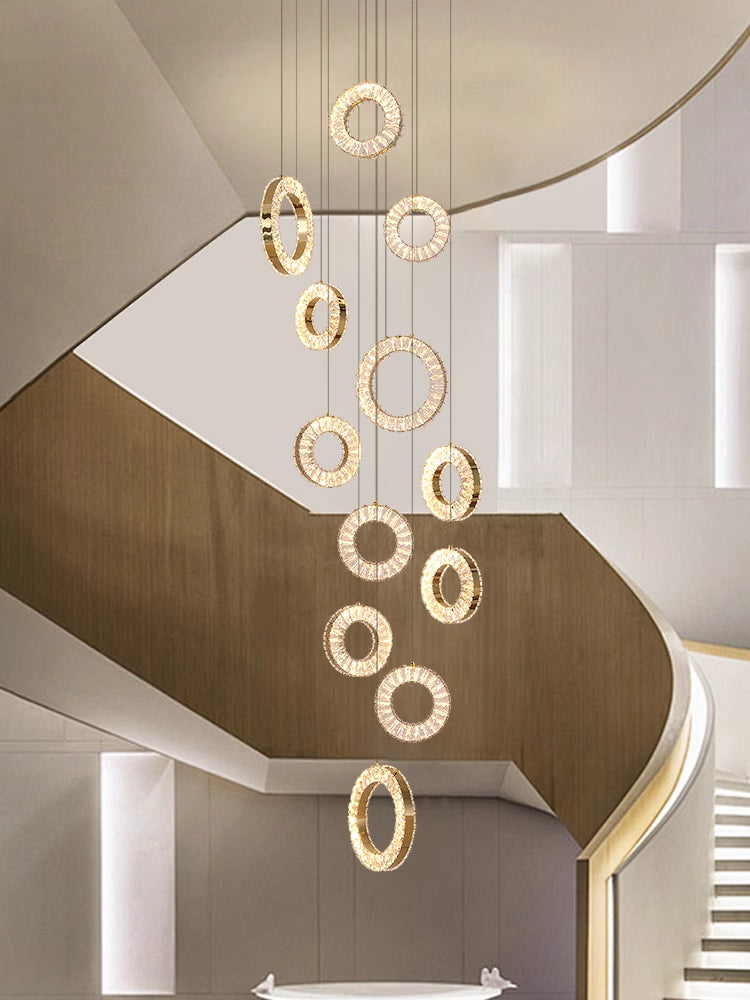 Gold crystal chandelier