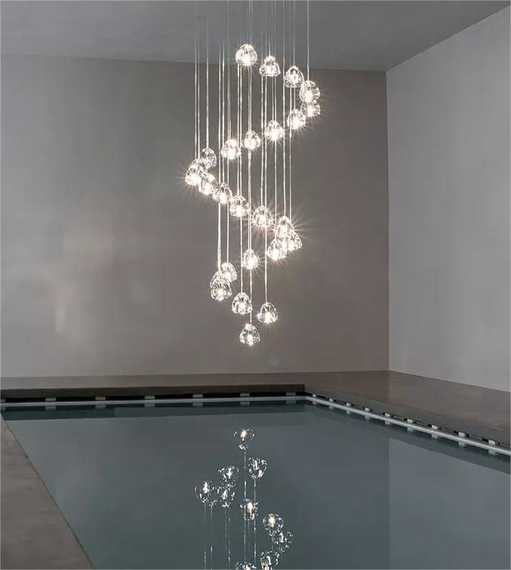 Contemporary twist on staircase illumination