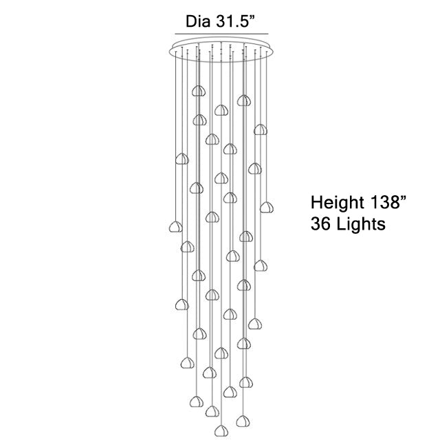 Stylish pendant light for luxurious staircases