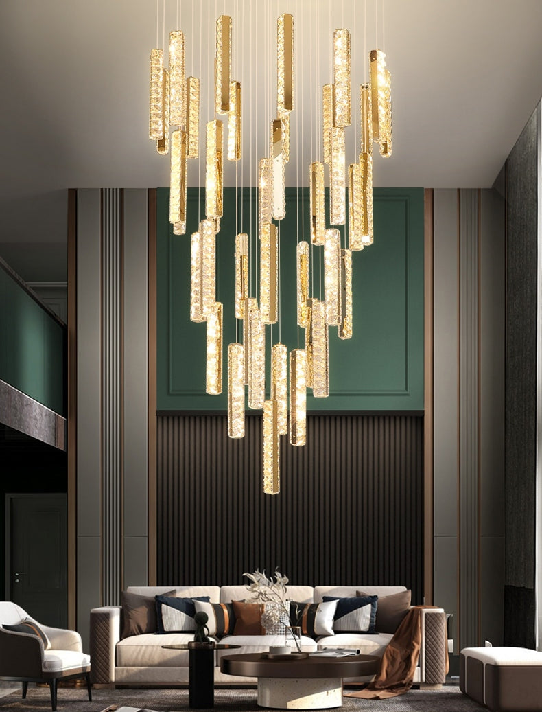 Light Luxury Modern Crystal Staircase Chandelier