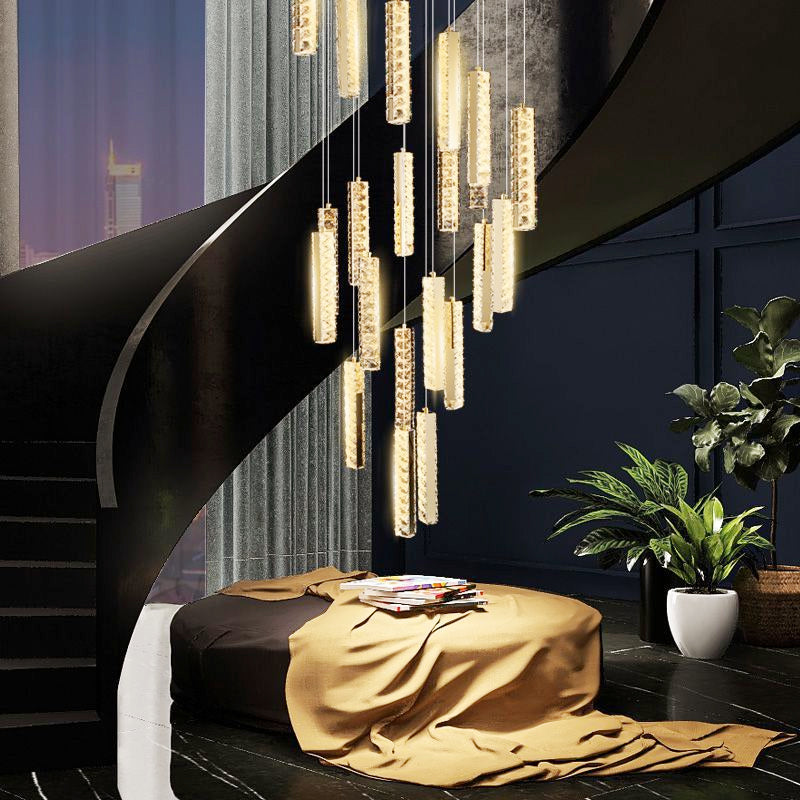 Light Luxury Modern Crystal Staircase Chandelier