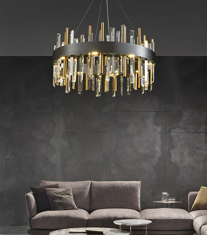 Living Room Modern Round Crystal Chandelier