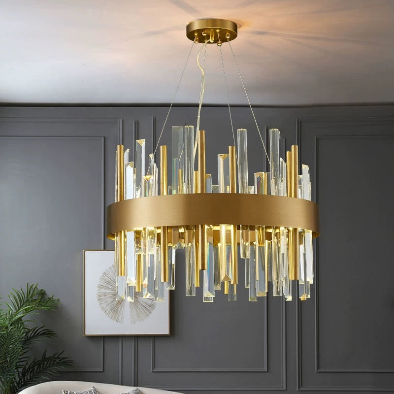 Living Room Modern Round Crystal Chandelier