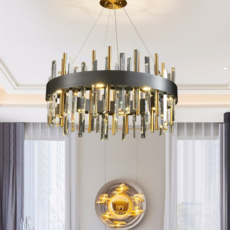Living Room Modern Round Crystal Chandelier