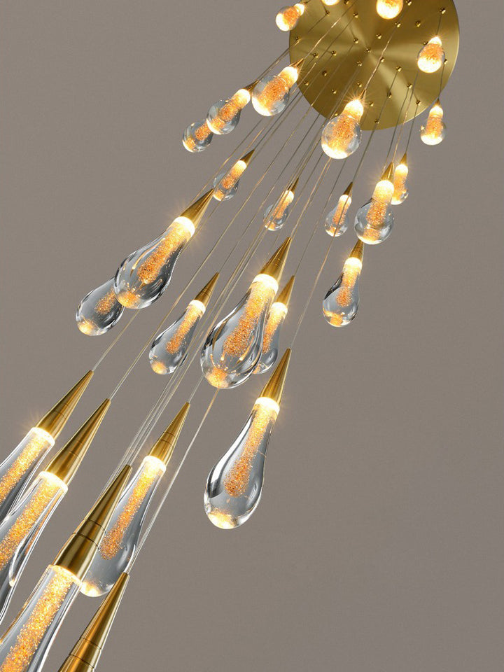 Elegant crystal chandelier for staircases
