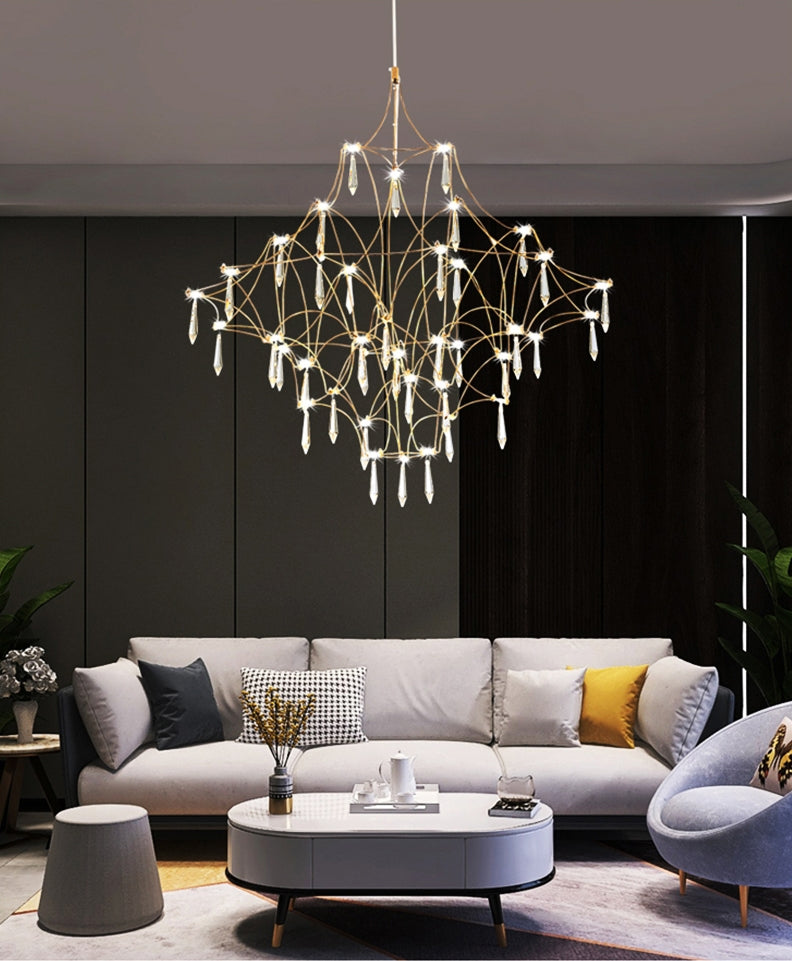 Nordic Stainless Steel Crystal Light Luxury Chandelier