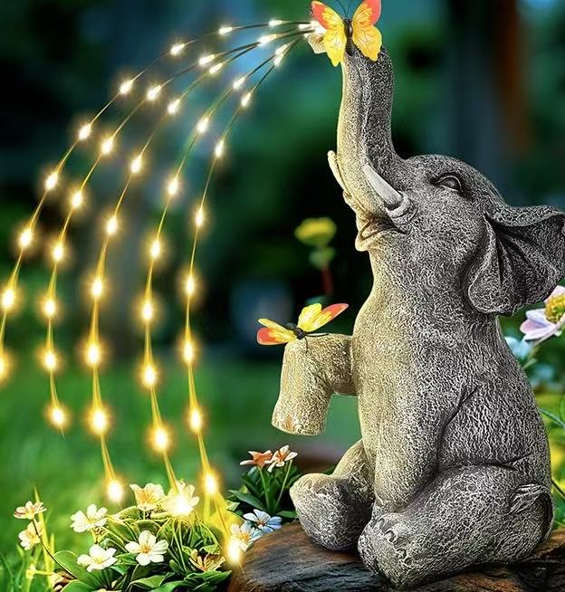 Outdoor Solar Elephant Ornament Light