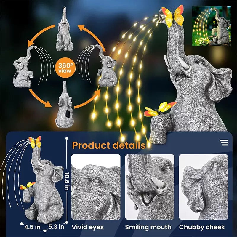 Outdoor Solar Elephant Ornament Light