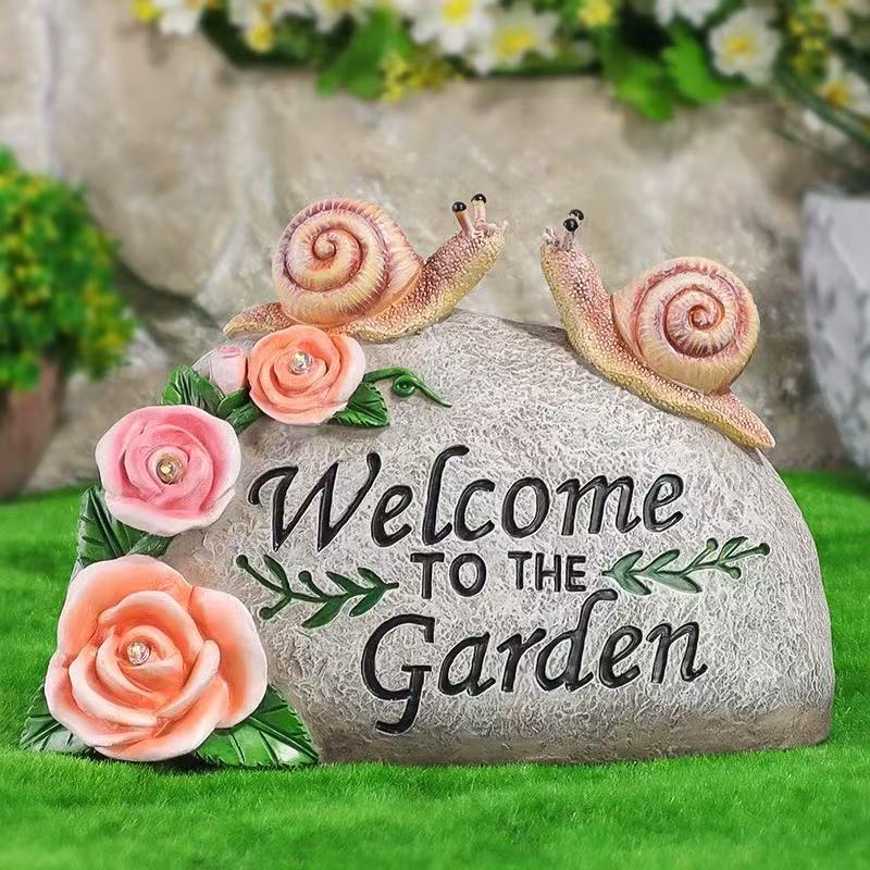 Solar Snail Stone Ornament Lamp