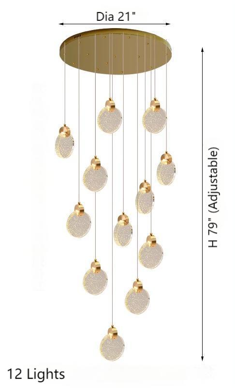 Crystal Bubble Pendant Light for Modern Staircases and Hallways