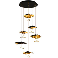 Thumbnail for All Copper Lotus Staircase Chandelier