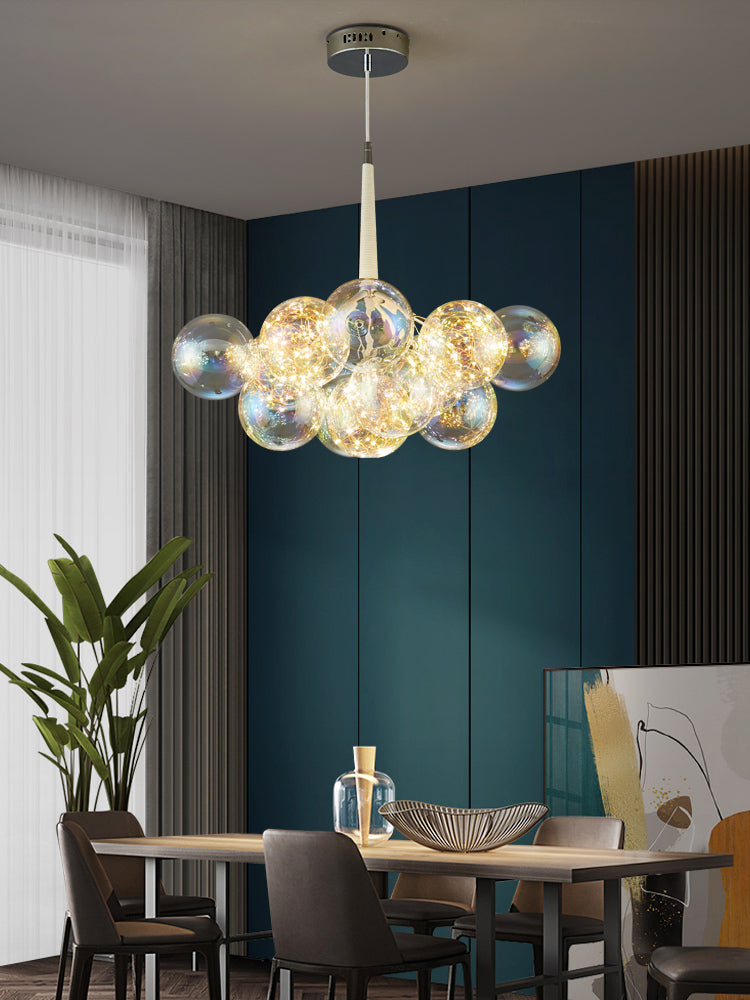 clear glass bubble chandelier