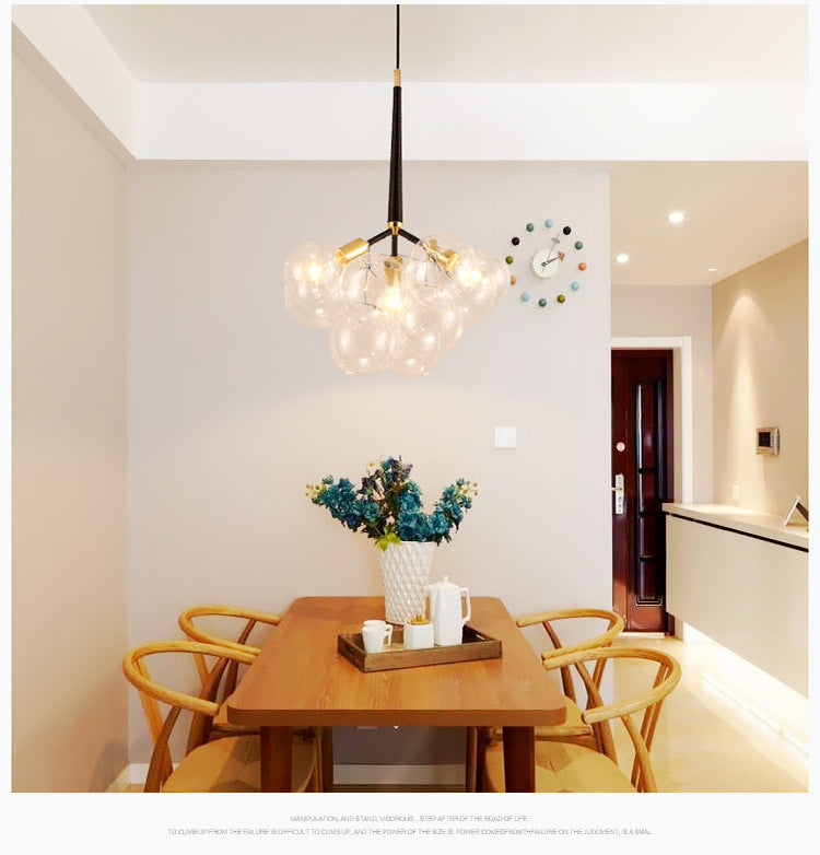 clear blown glass bubble pendant lamp