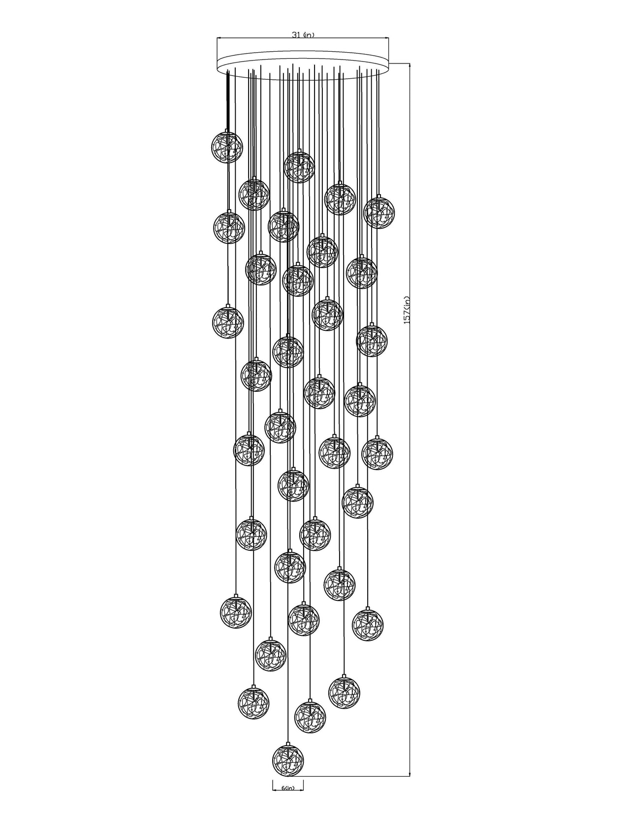 chandelier bubble glass