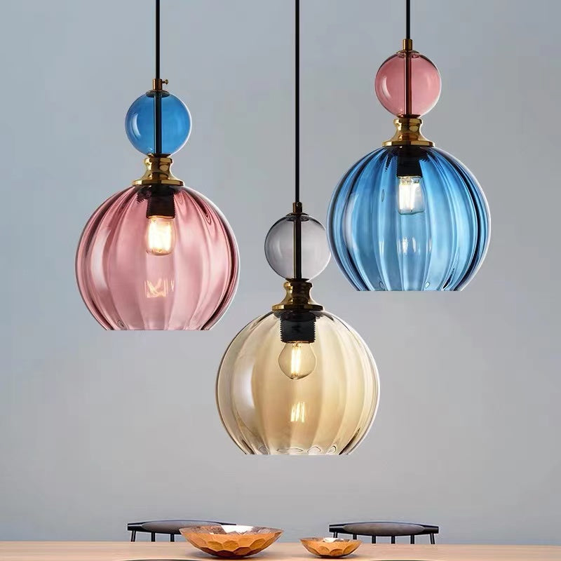 Danish Glass Ball Chandelier