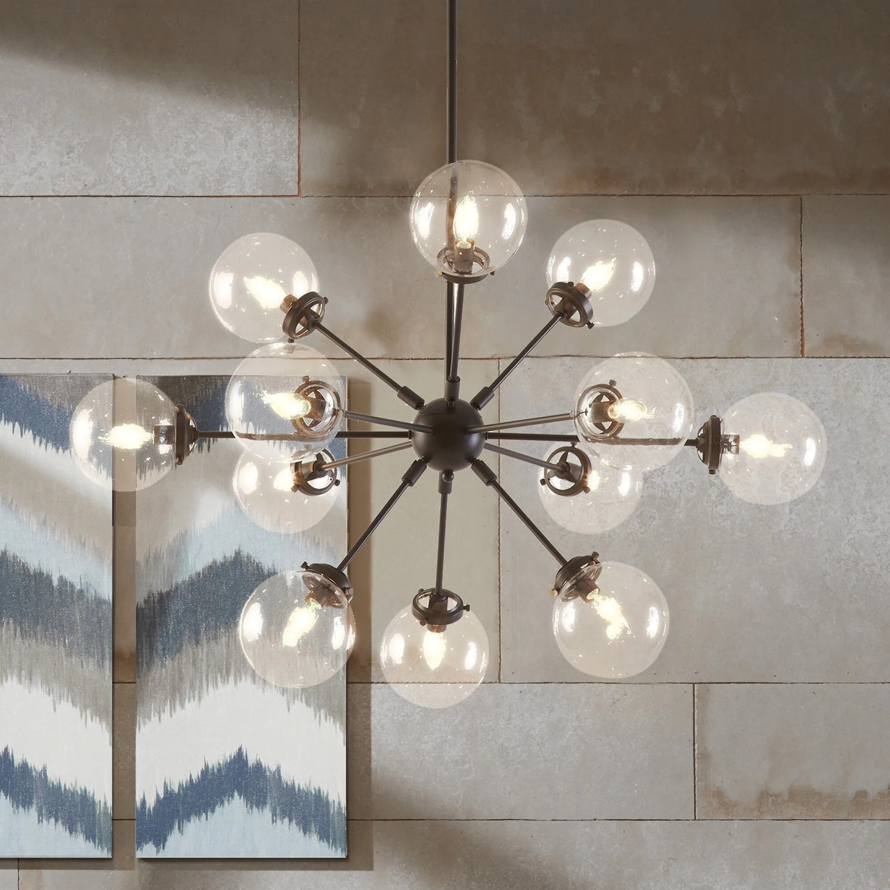bubble globe chandelier