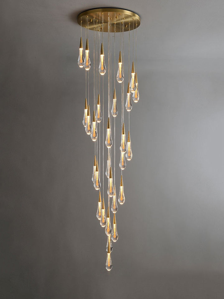 Classic brass chandelier for elegant staircases