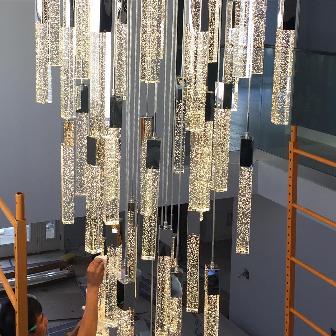 New Bubble Rectangular Crystal Chandelier