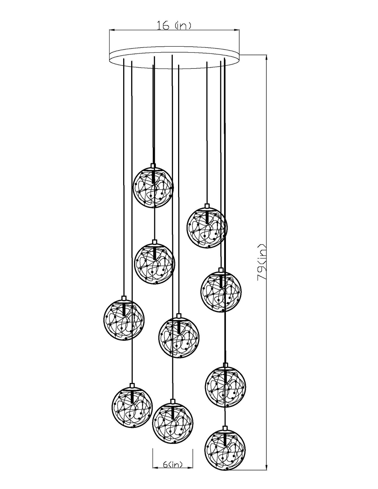 bubble glass chandelier