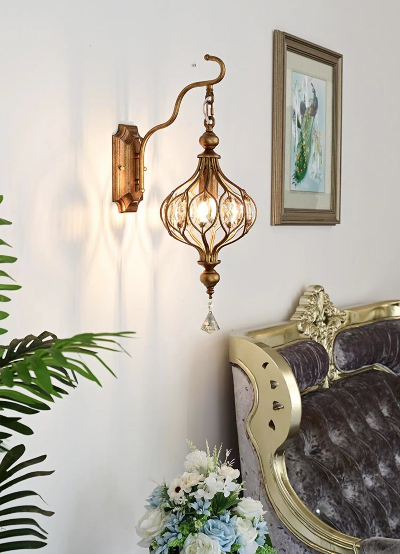French Style Living Room Creative Wall Lamp
